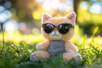 可爱的黄色玩偶小熊