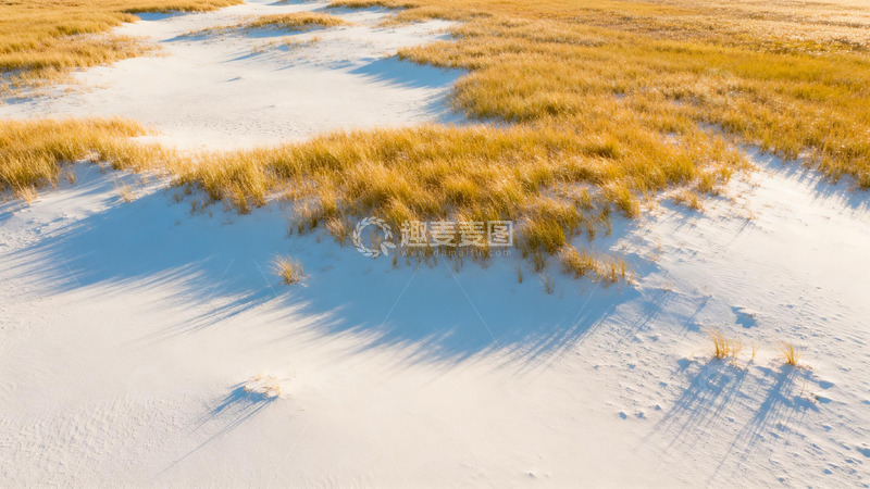 高清大图下载【趣麦麦图】雪地草原风光航拍自然景观