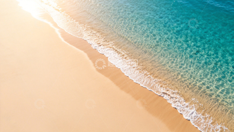 高清大图下载【趣麦麦图】海滩风光航拍图