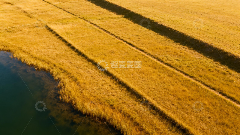 高清大图下载【趣麦麦图】田野光影航拍风光