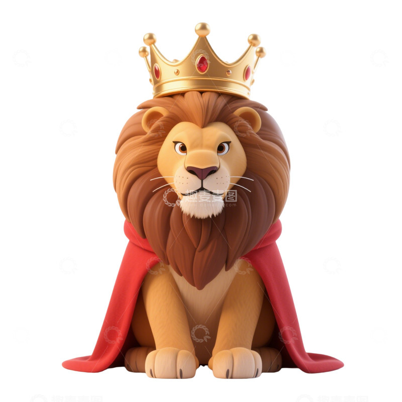 高清大图下载【趣麦麦图】卡通狮子王皇冠插画
