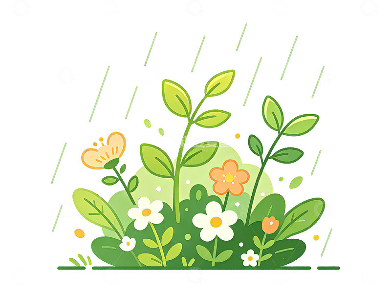 高清大图下载【趣麦麦图】卡通植物花草插画