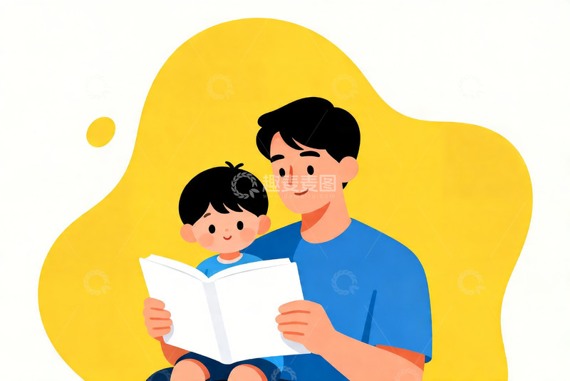 高清大图下载【趣麦麦图】亲子共读 / 童趣儿童插画2