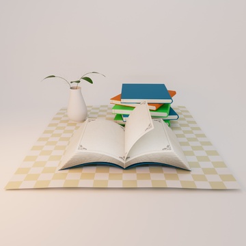 简约学习书桌静物布置