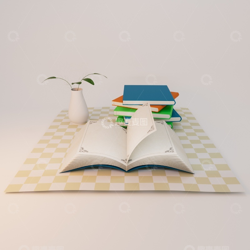 源文件下载【趣麦麦图】简约学习书桌静物布置