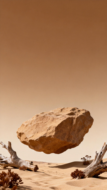 沙漠岩石枯木静物摄影