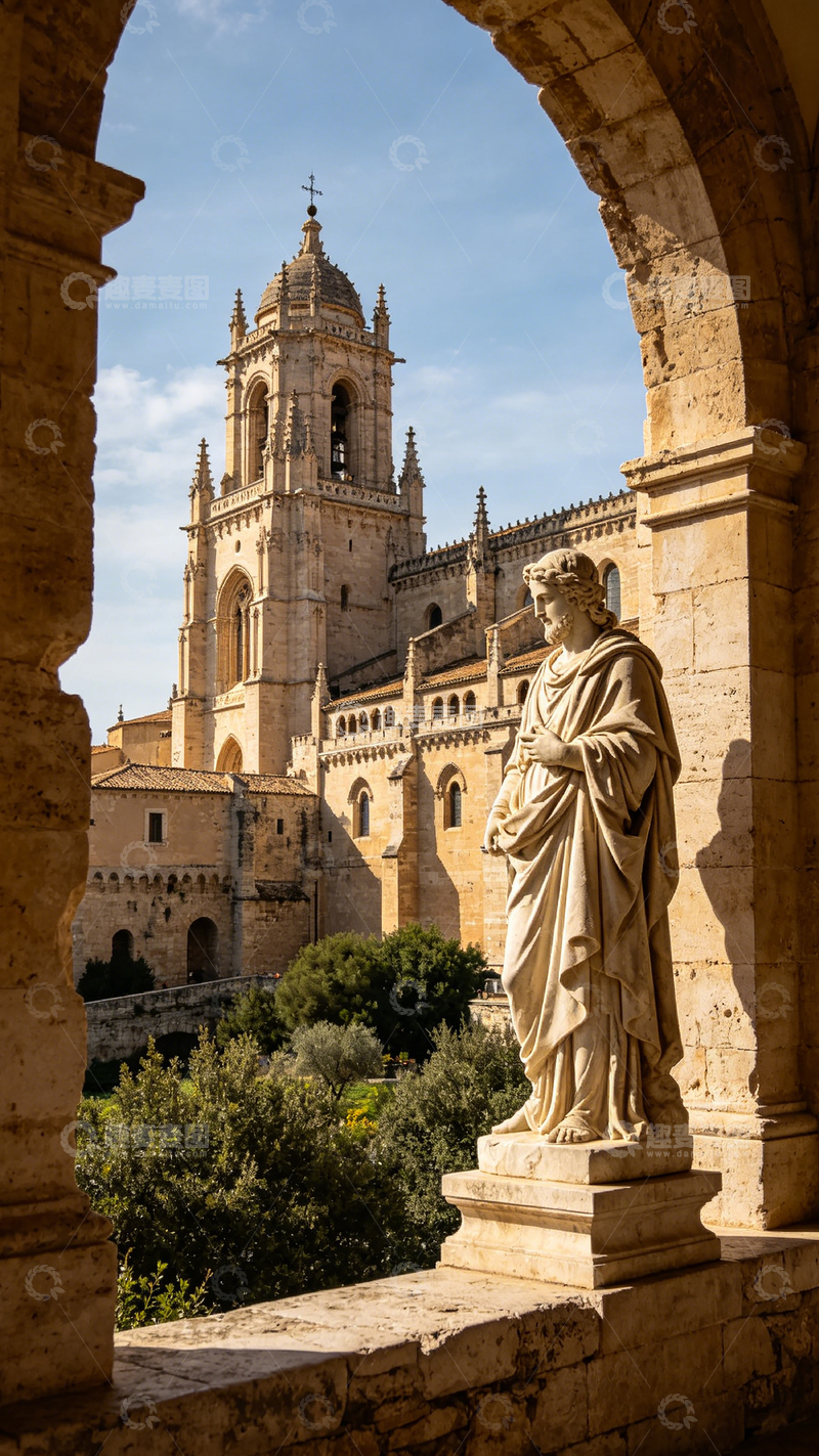 高清大图下载【趣麦麦图】古典建筑雕像风景