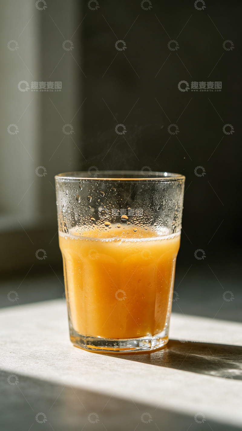 高清大图下载【趣麦麦图】清新果汁玻璃杯特写
