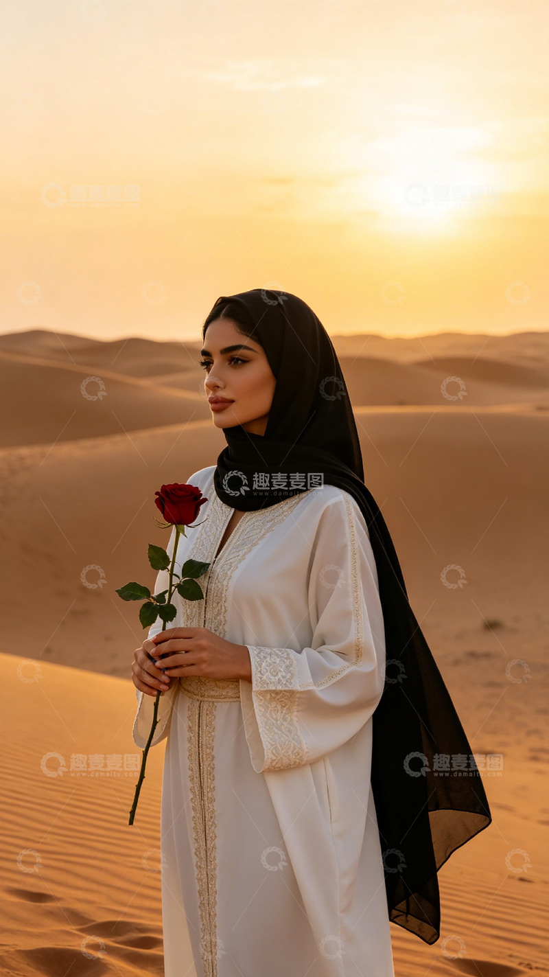高清大图下载【趣麦麦图】沙漠玫瑰女性人像摄影