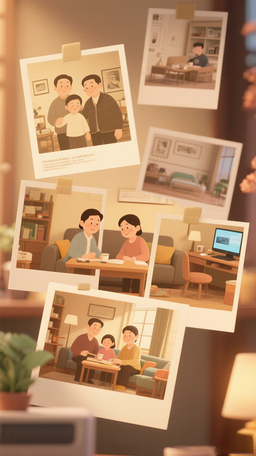 温馨家庭生活照片拼贴