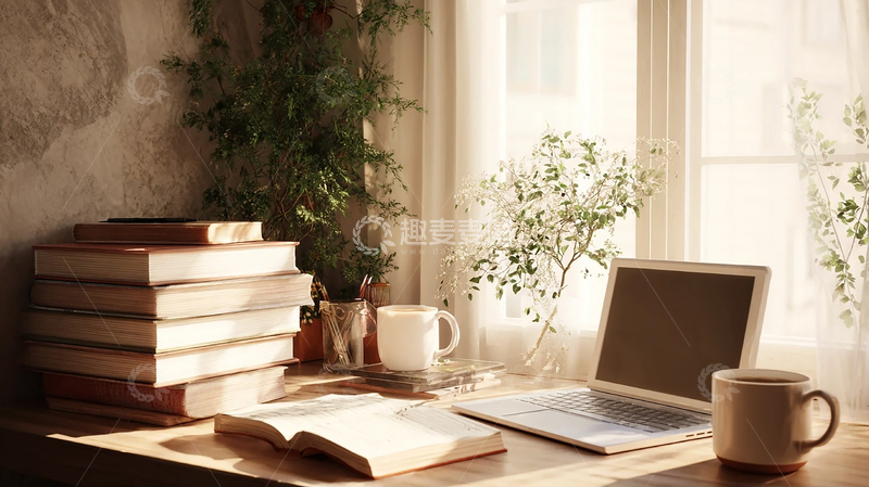 高清大图下载【趣麦麦图】静谧午后书香氤氲