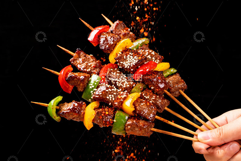 高清大图下载【趣麦麦图】羊肉串，彩椒牛肉烤串4