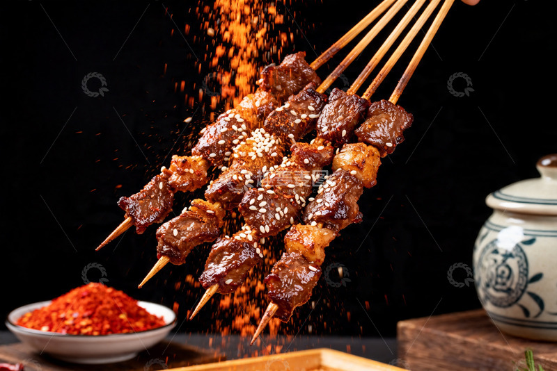 高清大图下载【趣麦麦图】羊肉串，彩椒牛肉烤串2