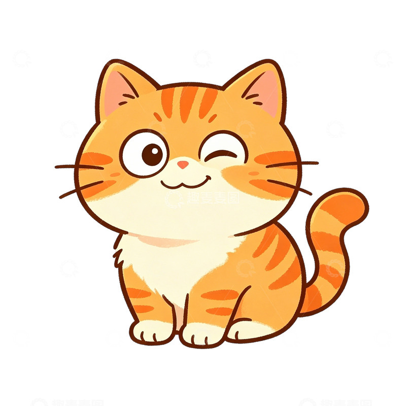 高清大图下载【趣麦麦图】卡通橘猫可爱形象设计素材
