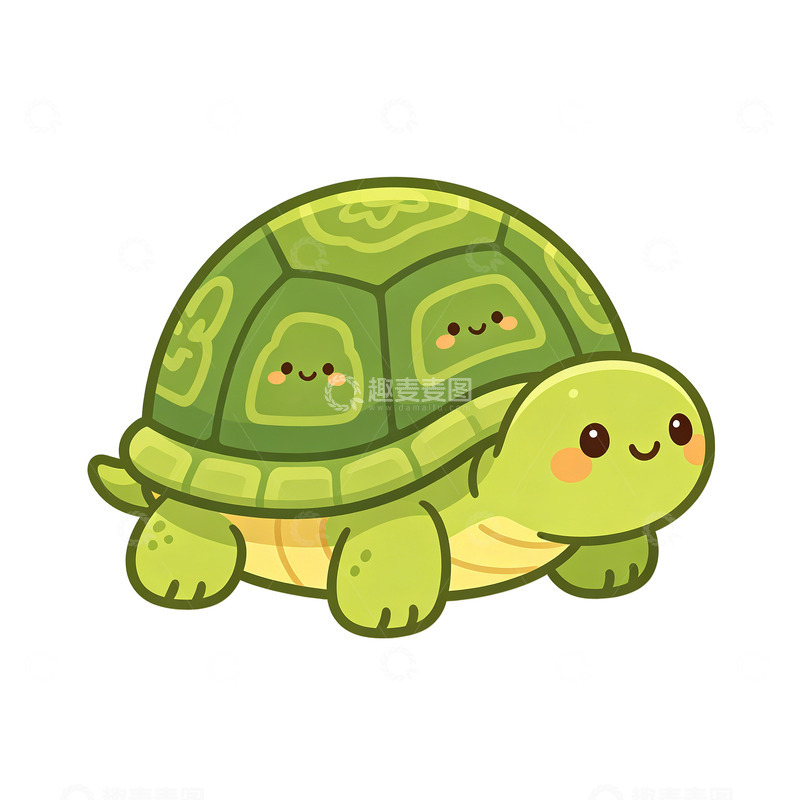 高清大图下载【趣麦麦图】卡通风格可爱乌龟插画