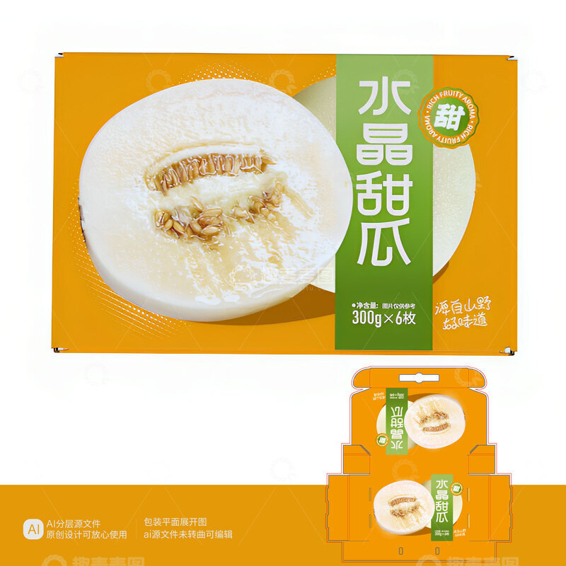 源文件下载【趣麦麦图】甜瓜通用包装小甜瓜
