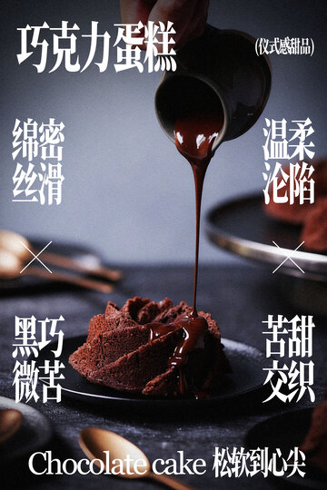 巧克力蛋糕甜品海报
