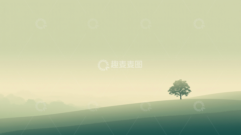 高清大图下载【趣麦麦图】起伏山丘上的孤树之歌