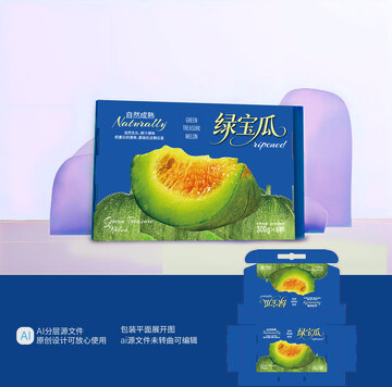 绿宝瓜图片甜瓜包装