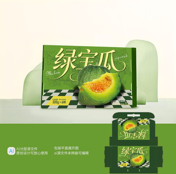绿宝瓜包装甜瓜图片包装设计