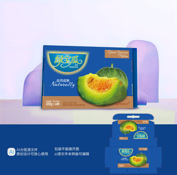 水果包装盒甜瓜图片包装