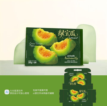 甜瓜包装绿宝瓜图片