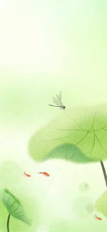 荷风蜻蜓 游鱼戏夏图