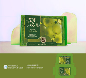 阳光玫瑰包装礼盒 