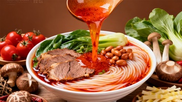 美食米粉烹饪展示面条