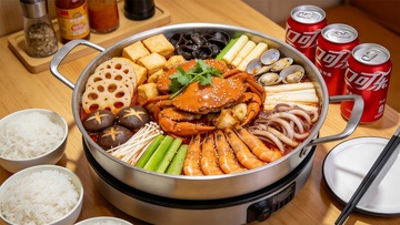 海鲜火锅美食摄影广告展板