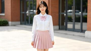 校园青春少女穿搭人像摄影美女