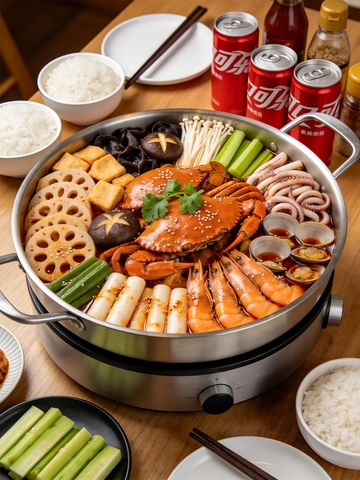 丰盛海鲜火锅大餐