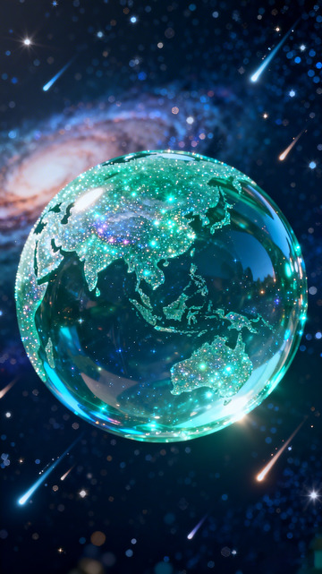 星光地球科幻背景图