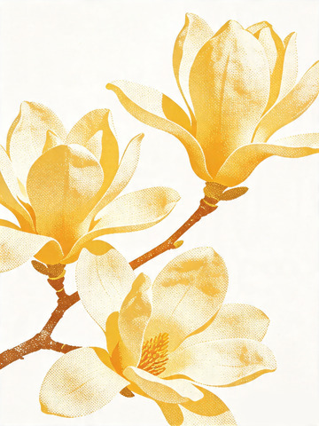 丝网印刷质感玉兰花3