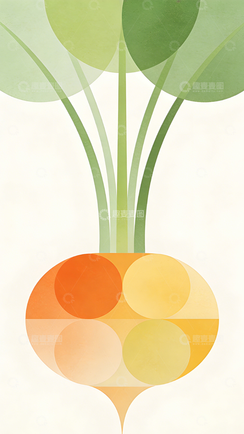 高清大图下载【趣麦麦图】抽象植物设计插画