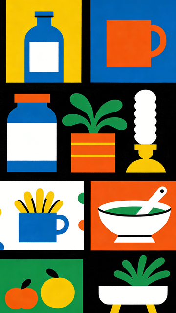 现代风格生活用品插画集合