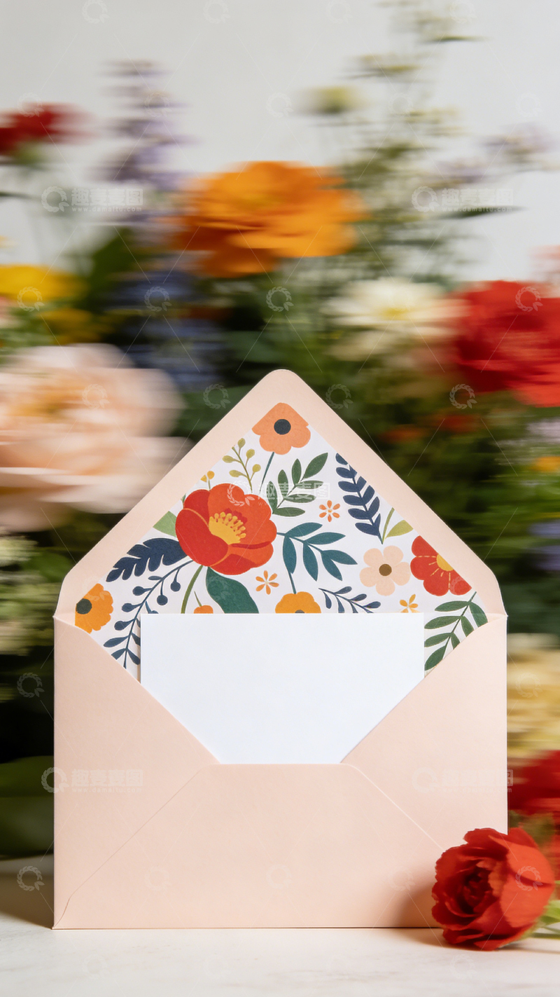 高清大图下载【趣麦麦图】花卉信封明信片设计素材
