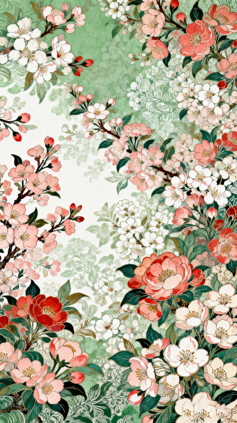 高清大图下载【趣麦麦图】复古风格花卉插画设计