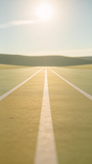 阳光跑道前景摄影