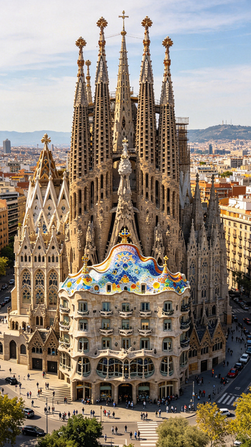 哥特式教堂城市地标建筑