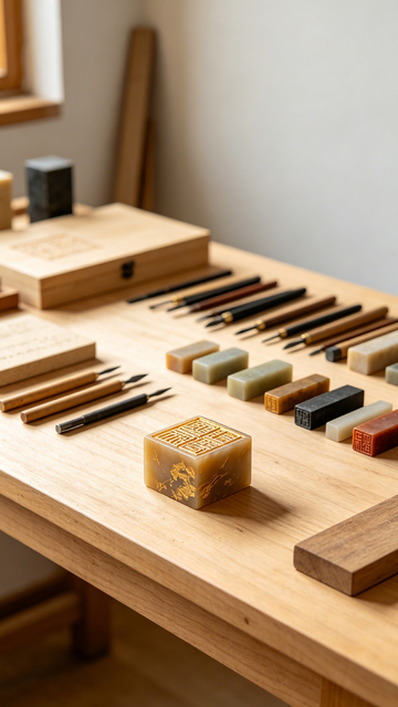 篆刻工具与印章展示