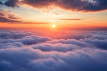 天空中的云海落日