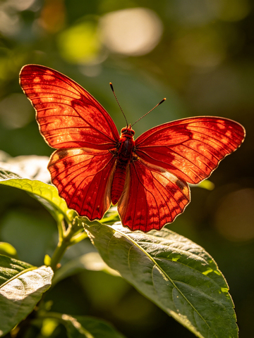 树叶上的红蝴蝶1
