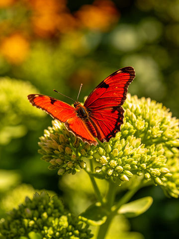 树叶上的红蝴蝶3