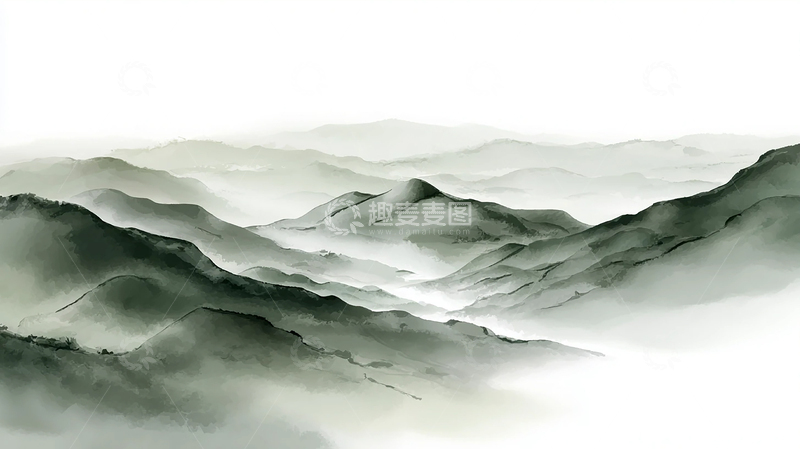 高清大图下载【趣麦麦图】云海之巅山影浮动