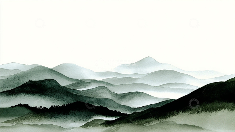 高清大图下载【趣麦麦图】山峦起伏如行云流水