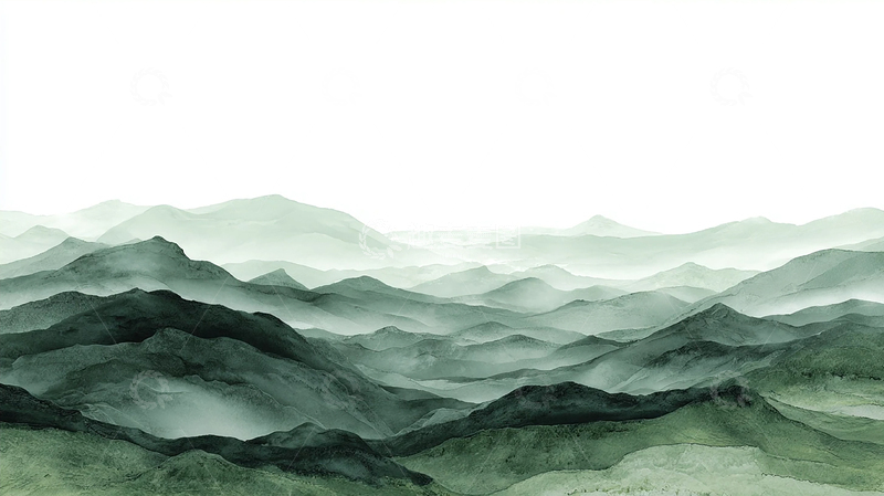 高清大图下载【趣麦麦图】迷雾山峦绘画奇境