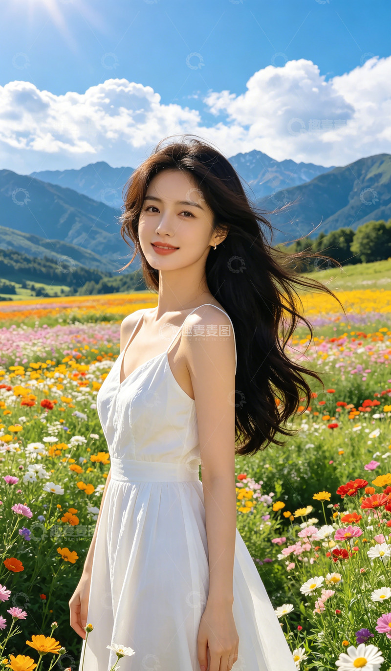 高清大图下载【趣麦麦图】花海少女青春飘逸自然风光摄影