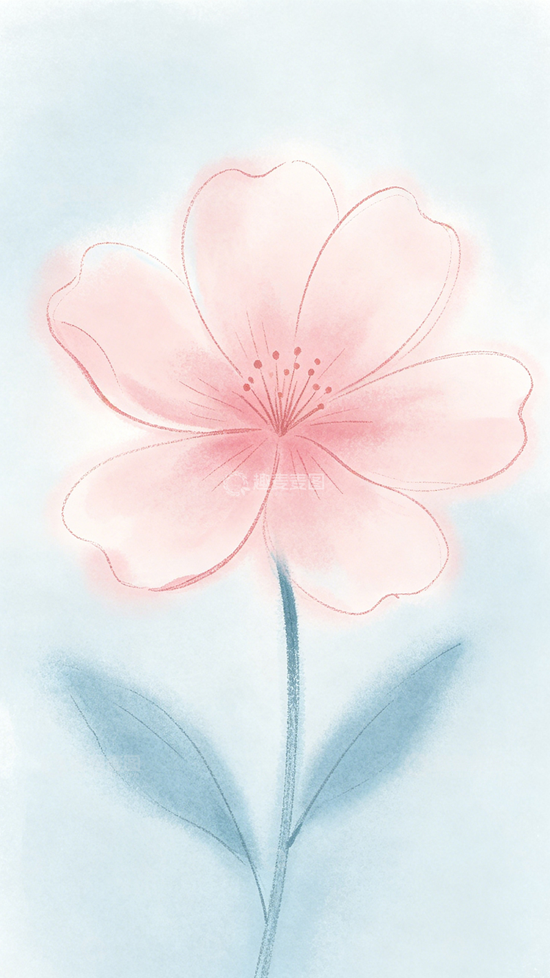 高清大图下载【趣麦麦图】水彩樱花插画装饰图案