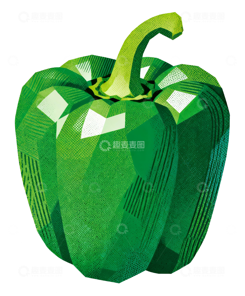 源文件下载【趣麦麦图】-丝网印刷一个青椒1